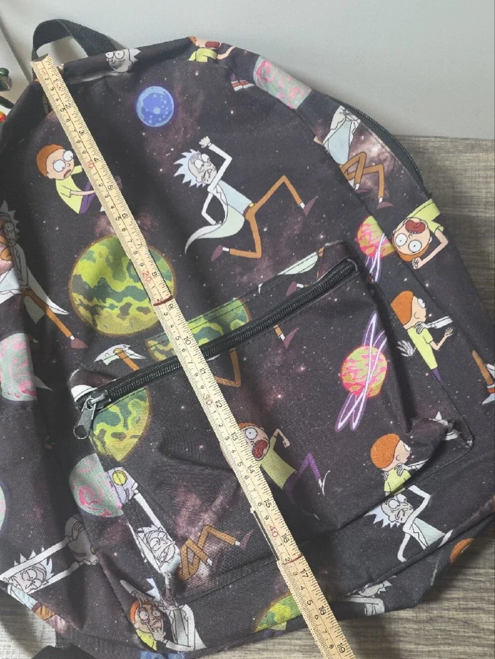 Bioworld Rick and Morty Graphic Backpack - Black with Purple Accents